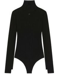 Courreges - Gerippter Body Mit Stehkragen - Lyst