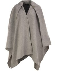 Fabiana Filippi - Wool Cape With Jewellery Detail - Lyst