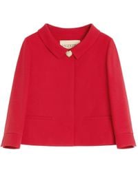 Valentino - Wool-Silk Embellished Jacket - Lyst