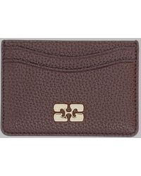 Ganni - Pebbled Faux Leather Card Holder - Lyst
