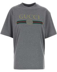Gucci - Dark Cotton Blend T-Shirt - Lyst