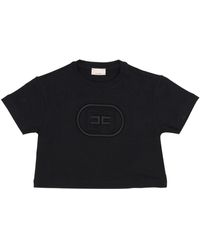Elisabetta Franchi - T Shirts En Polos Zwart - Lyst