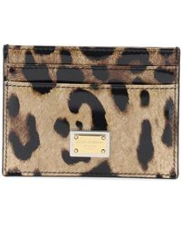 Dolce & Gabbana - Leopard Imprimer le titulaire de carte en cuir - Lyst
