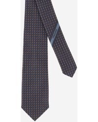 Ferragamo - Silk Tie With Geometric Pattern - Lyst