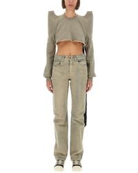 Rick Owens - Cropped Tecsweat" Sweatshirt - Lyst