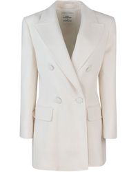 Marella - Blazer Waisted Bianco - Lyst