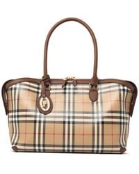 Burberry - Small 'Tote Vintage' Cotton Zippered Bag - Lyst