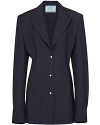 Prada - Single-Breasted Mohair Shirt Jacket - Lyst