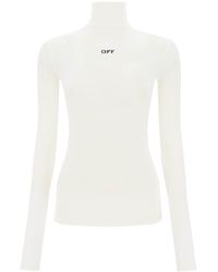 Off-White c/o Virgil Abloh - T-shirt de manche en entonnoir blanc avec logo OFF - Lyst