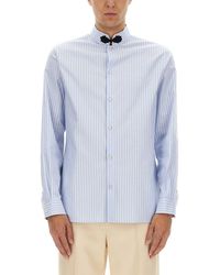 Valentino - Cotton Oxford Shirt With Toggle - Lyst