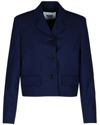MSGM - Virgin Wool Crop Blazer - Lyst