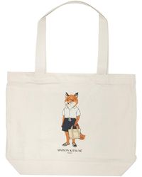 Maison Kitsuné - "Dressed Fox" Large Shoulder Bag - Lyst