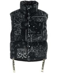 Khrisjoy - Printed Corduroy Oversize Sleeveless Down Jacket - Lyst
