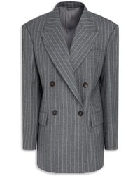 Brunello Cucinelli - Pinstriped Wool Blazer - Lyst