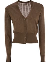 Max Mara - Nogara Wol En Silk Cardigan Met Pailletten - Lyst