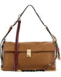 Prada - Camel Leather Large Soft Sound Shoulder Bag - Lyst