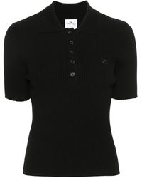 Courreges - Iconic Ribgebreid Poloshirt - Lyst