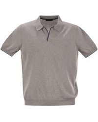 Fay - Cotton Buttonless Polo Shirt - Lyst