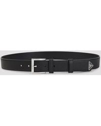 Prada - Textured Buckle Belt - Lyst