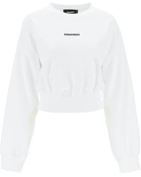DSquared² - Cropped Sweatshirt mit Logo - Lyst