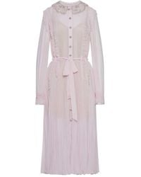 Self-Portrait - Pleated Georgette Midi Dress - Lyst