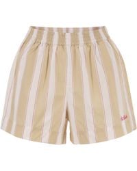 MC2 Saint Barth - Meave Striped Cotton Shorts - Lyst