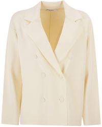 Max Mara - Mxpcalte Viscose Crêpe Jack Met Dubbele Rij Knopen - Lyst