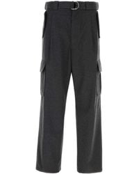 Prada - Graphite Wool Cargo Pant - Lyst