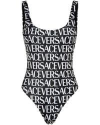 Versace - All-Over Logo One-Piece Swimsuit - Lyst