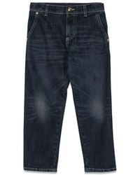 Versace - Jeans With Embroidered Logo - Lyst