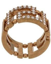 Versace - Anillo de con llave griega y cristales - Lyst