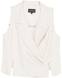 Emporio Armani - Cotton Blend Blazer Jacket - Lyst