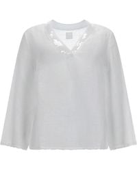 120% Lino - Camicia Con Scollo A V - Lyst