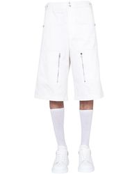 McQueen - Mini Gabardine Shorts With Snap Buttons - Lyst