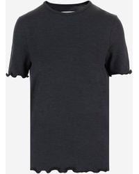 Jil Sander - T-Shirt Silk-Blend Ivory - Lyst