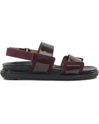 Marni - "Fussbett" Ledersandalen - Lyst