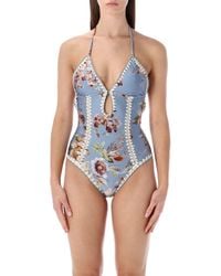 Zimmermann - Chambray Crochet One-piece Swimsuit - Lyst