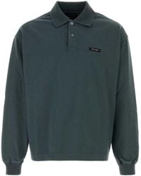 Prada - Petrol Cotton Polo Shirt - Lyst