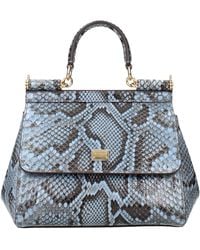 Dolce & Gabbana - Dolce&Gabbana Sicily Medium Handbag Sky Python Leather/Sugar Paper - Lyst