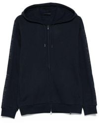 Emporio Armani - Logo-Detail Hooded Zip-Up Sweatshirt - Lyst