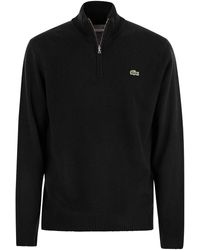 Lacoste - Wool Pullover With High Neck - Lyst