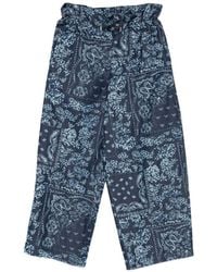 Emporio Armani - Printed Cotton Trousers - Lyst