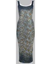 DIESEL - Floral Ribbed Tank Midi Dress - Lyst