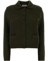 Miu Miu - Bottle Wool Cardigan - Lyst