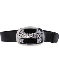 DSquared² - Frauen 's Ledergürtel schwarz/silber - Lyst