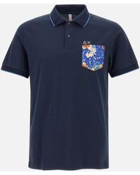 Sun 68 - Cotton Polo Shirt With Print Pocket - Lyst