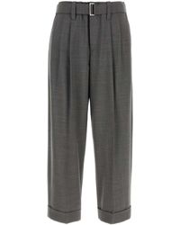 Brunello Cucinelli - Grey Stretch Wool Blend Pant - Lyst