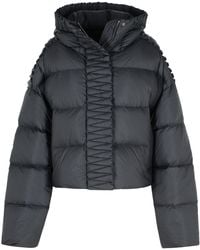 RAXXY - Zwarte Polyester Capuchoned Down Jas - Lyst