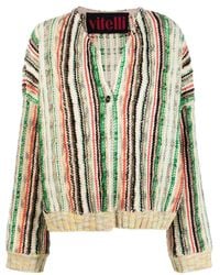 VITELLI - Striped Knit Cardigan - Lyst