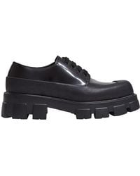 Prada - Monolith Brushed Leather Lace Up - Lyst